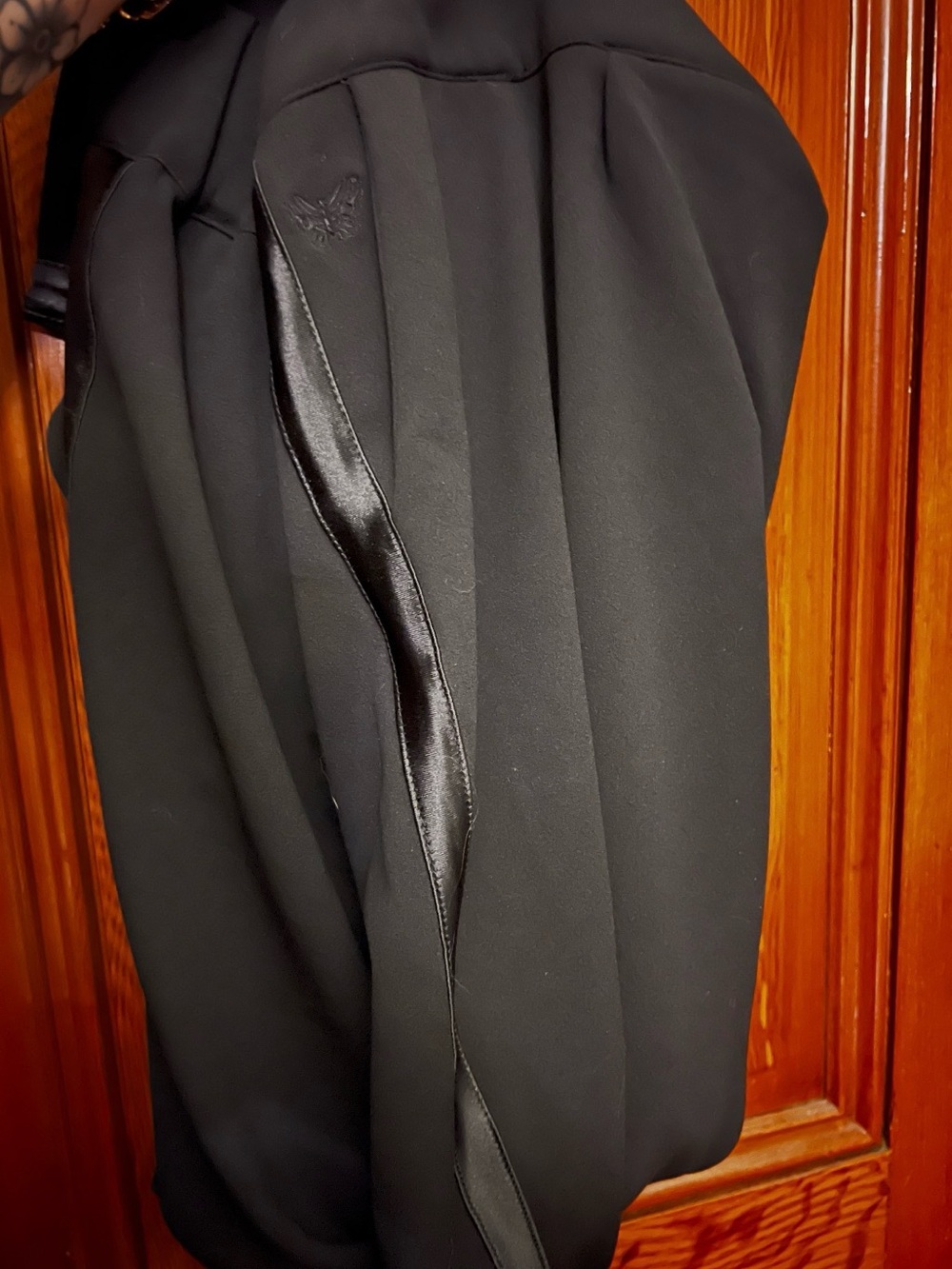 Girrlscout Jamie high waisted trouser tuxedo pant w/ satin - black - 2X